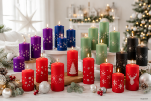 Weihnachtskerzen -Samt-Optik