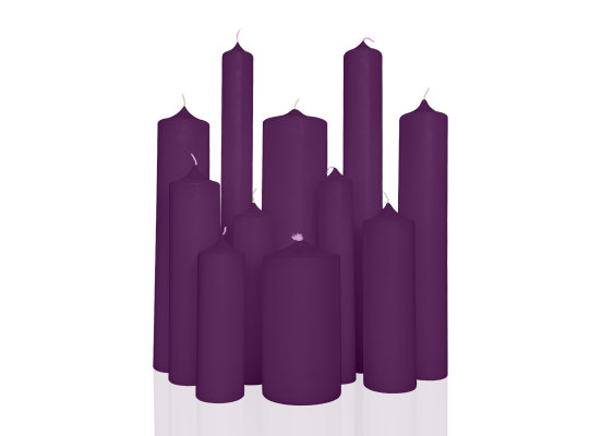 Altarkerzen Brombeere aus 100% Ceresin-Wachs....