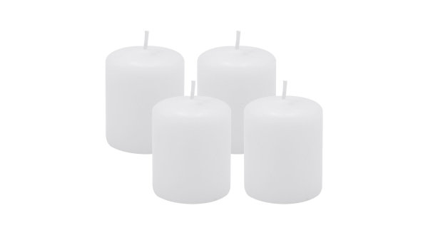 4er Set Adventskranzkerzen Weiß Ø 50 x 60 mm