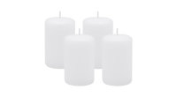 4er Set Adventskranzkerzen Weiß Ø 50 x 80 mm