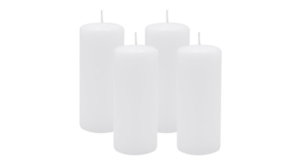 4er Set Adventskranzkerzen Weiß Ø 50 x 120 mm