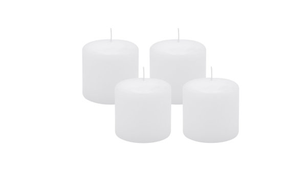 4er Set Adventskranzkerzen Weiß Ø 60 x 60 mm
