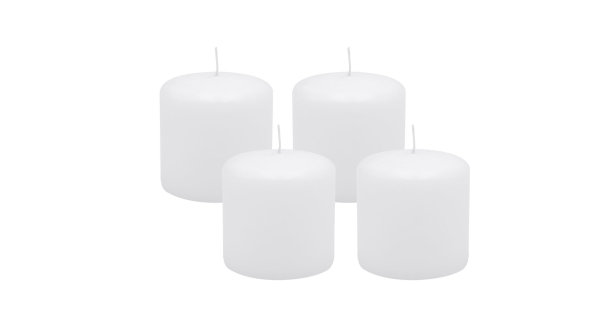 4er Set Adventskranzkerzen Weiß Ø 60 x 80 mm