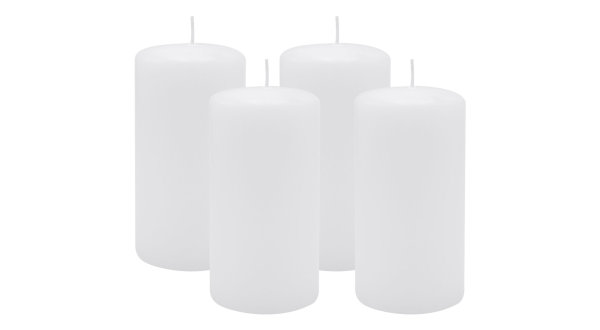 4er Set Adventskranzkerzen Weiß Ø 60 x 100 mm