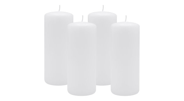 4er Set Adventskranzkerzen Weiß Ø 60 x 120 mm