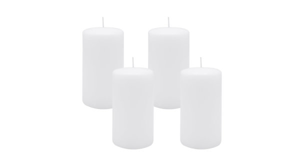 4er Set Adventskranzkerzen Weiß Ø 70 x 130 mm