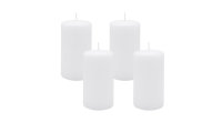 4er Set Adventskranzkerzen Weiß Ø 70 x 130 mm