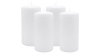 4er Set Adventskranzkerzen Weiß Ø 80 x 150 mm