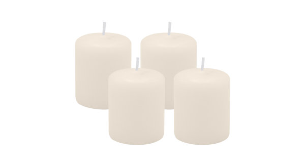4er Set Adventskranzkerzen Elfenbein Ø 50 x 60 mm