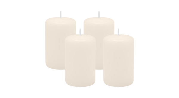 4er Set Adventskranzkerzen Elfenbein Ø 50 x 80 mm