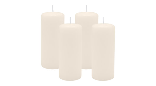 4er Set Adventskranzkerzen Elfenbein Ø 50 x 120 mm