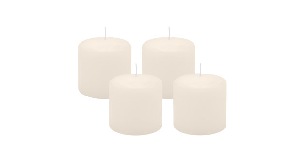 4er Set Adventskranzkerzen Elfenbein Ø 60 x 60 mm