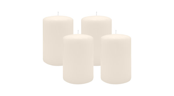 4er Set Adventskranzkerzen Elfenbein Ø 100 x 150 mm