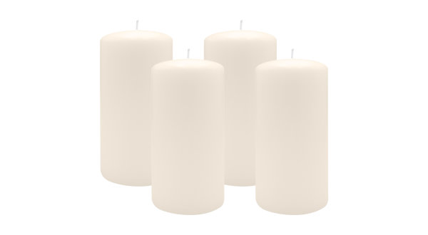 2er Set Adventskranzkerzen Elfenbein Ø 100 x 250 mm