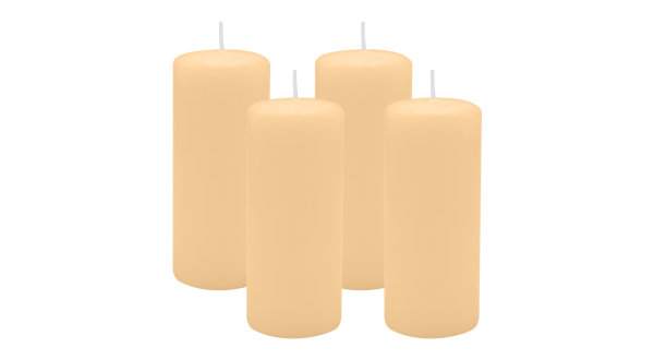 4er Set Adventskranzkerzen Beige Ø 50 x 120 mm
