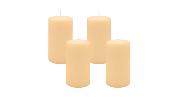 4er Set Adventskranzkerzen Beige Ø 70 x 130 mm
