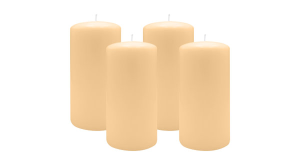 2er Set Adventskranzkerzen Beige Ø 100 x 300 mm