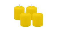 4er Set Adventskranzkerzen Zitrone Gelb Ø 50 x 60 mm