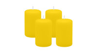 4er Set Adventskranzkerzen Zitrone Gelb Ø 50 x 80 mm