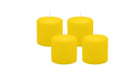 4er Set Adventskranzkerzen Zitrone Gelb Ø 60 x 80 mm