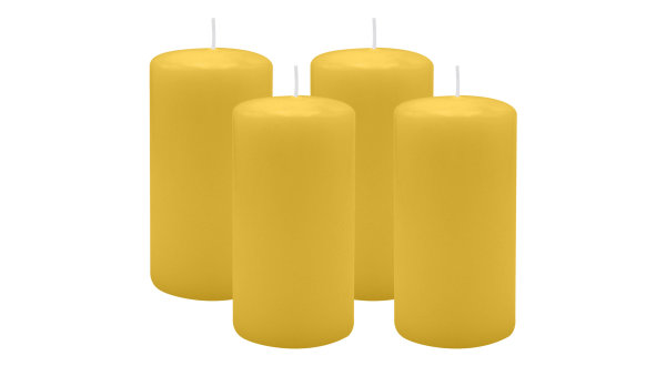4er Set Adventskranzkerzen Mostard Senf Ø 60 x 100 mm