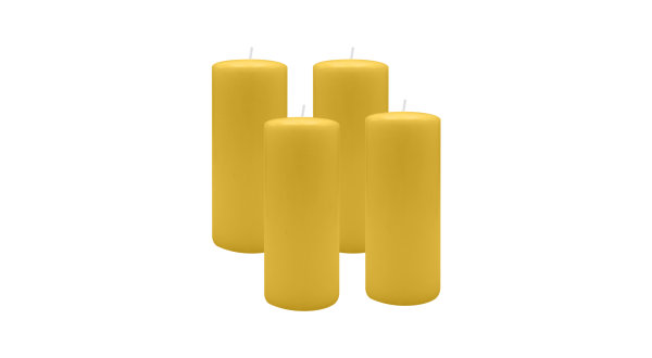 4er Set Adventskranzkerzen Mostard Senf Ø 60 x 200 mm