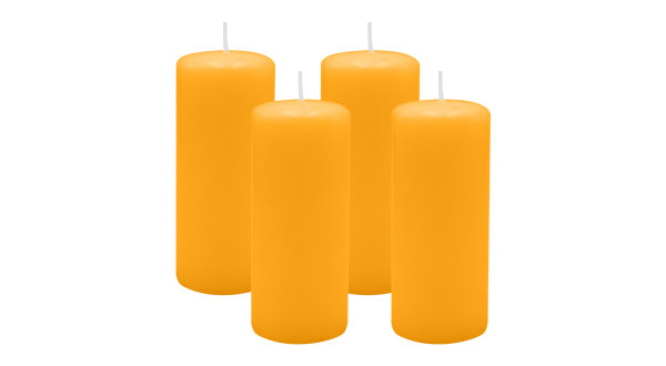 4er Set Adventskranzkerzen Mais Gelb/Orange Ø 50 x 120 mm