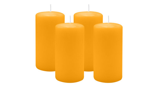 4er Set Adventskranzkerzen Mais Gelb/Orange Ø 60 x 100 mm