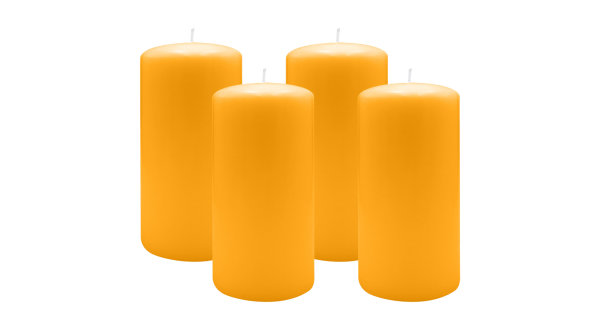 4er Set Adventskranzkerzen Mais Gelb/Orange Ø 100 x 200 mm