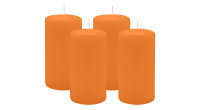 4er Set Adventskranzkerzen Mango Orange Ø 60 x 100 mm
