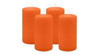 4er Set Adventskranzkerzen Karotte Dunkel-Orange Ø...