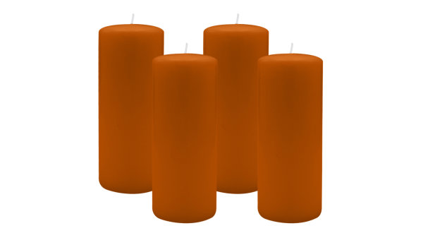 4er Set Adventskranzkerzen Cotto Braun Ø 80 x 200 mm
