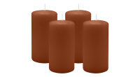 4er Set Adventskranzkerzen Haselnuss Ø 60 x 100 mm