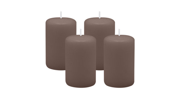 4er Set Adventskranzkerzen Mocca Ø 50 x 80 mm
