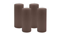 4er Set Adventskranzkerzen Mocca Ø 80 x 200 mm