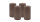 2er Set Adventskranzkerzen Mocca Ø 100 x 250 mm
