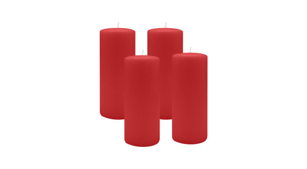4er Set Adventskranzkerzen Rot Ø 50 x 200 mm