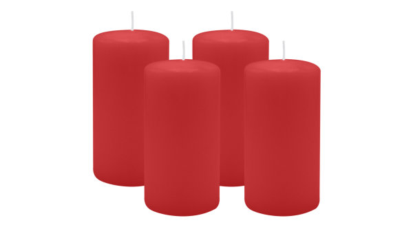 4er Set Adventskranzkerzen Rot Ø 60 x 100 mm