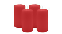 4er Set Adventskranzkerzen Rot Ø 60 x 100 mm