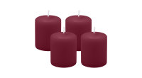 4er Set Adventskranzkerzen Burgund Rotbraun Ø 50 x...