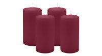 4er Set Adventskranzkerzen Burgund Rotbraun Ø 60 x...