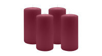 2er Set Adventskranzkerzen Burgund Rotbraun Ø 100...