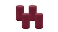 4er Set Adventskranzkerzen Bordeaux Ø 70 x 130 mm