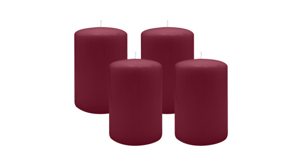 4er Set Adventskranzkerzen Bordeaux Ø 100 x 150 mm