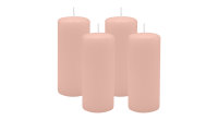 4er Set Adventskranzkerzen Taupe Rose Ø 50 x 120 mm