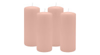 4er Set Adventskranzkerzen Taupe Rose Ø 60 x 120 mm