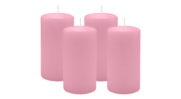 4er Set Adventskranzkerzen Rosa Ø 60 x 100 mm