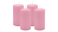 4er Set Adventskranzkerzen Rosa Ø 60 x 100 mm