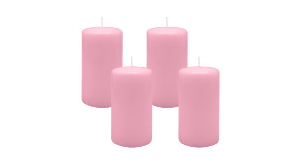 4er Set Adventskranzkerzen Rosa Ø 70 x 130 mm