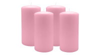 4er Set Adventskranzkerzen Rosa Ø 80 x 150 mm